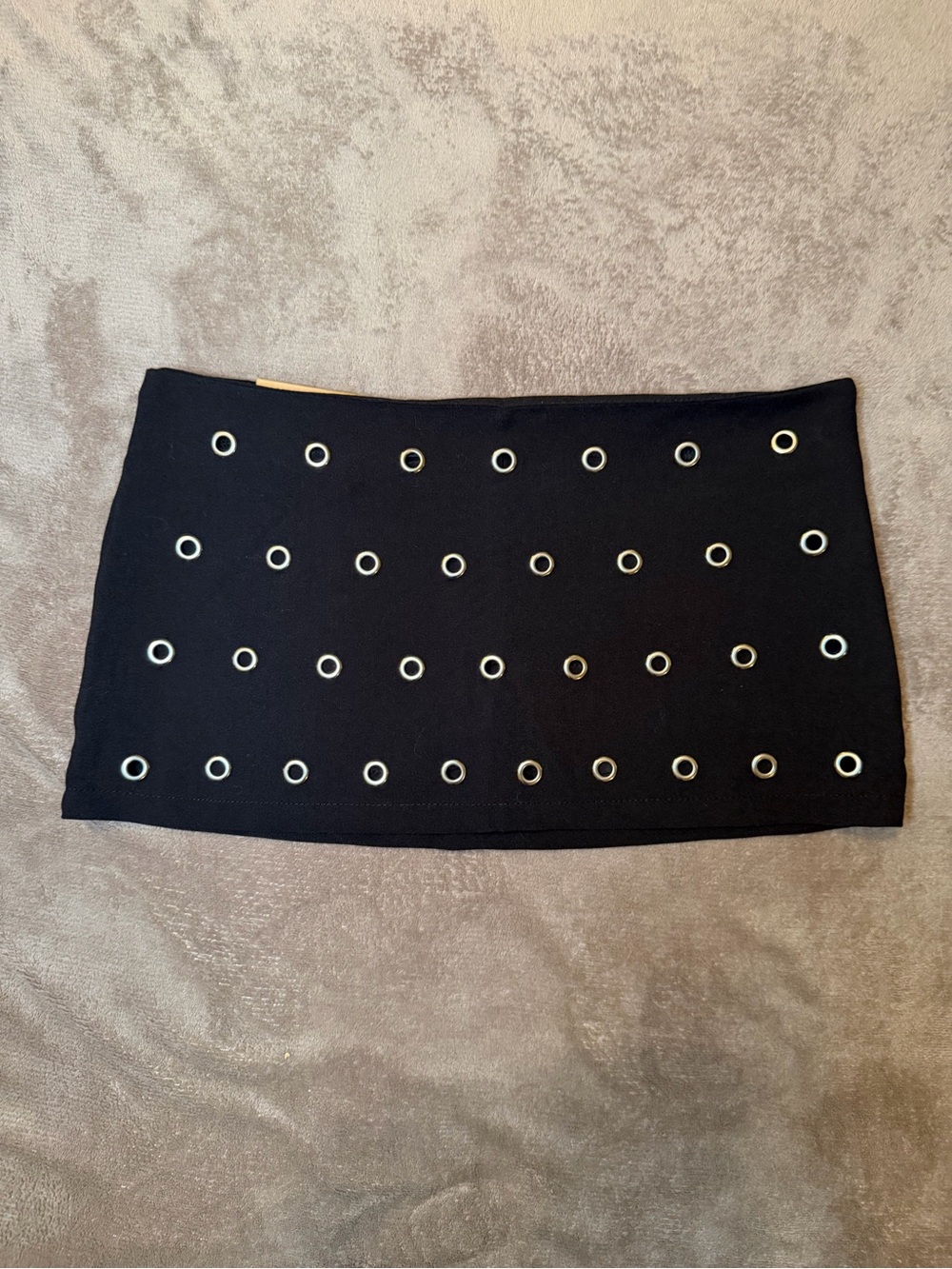 CHROME RIOT Black Eyelet Grommet Skort Size M Mini Skirt Shorts